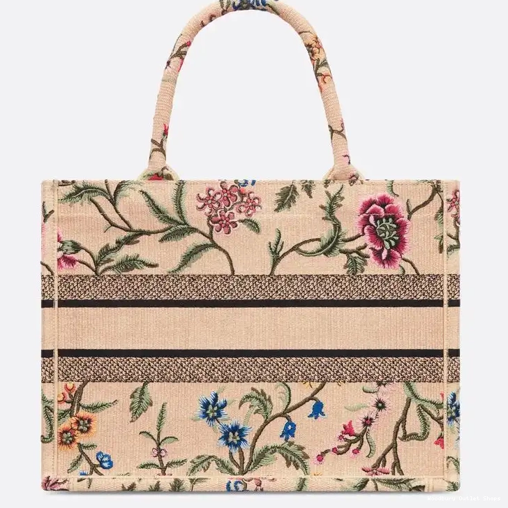 Cheap Fleurs Petites Motif Tote Dior Book Beige Canvas 0409 Hot Sale
